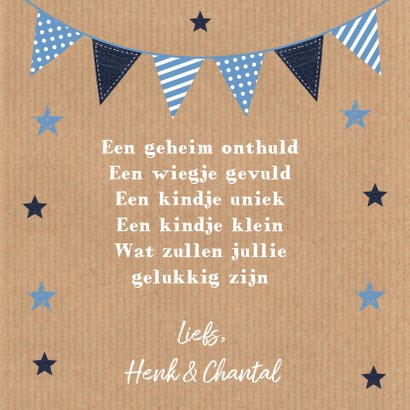 Felicitatie geboorte wolk slinger Kraft jongen 3