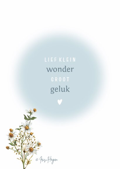 Felicitatie geboorte zoon met beertje tussen de bloemen 2