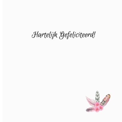 Felicitatie geboorte zwaan veren 3