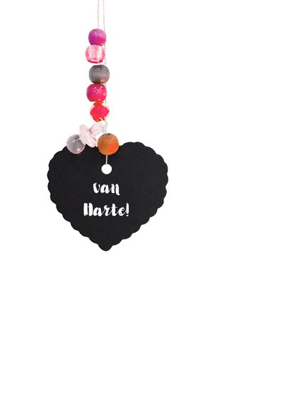Felicitatie geboortekaartje hart roze dochter 2