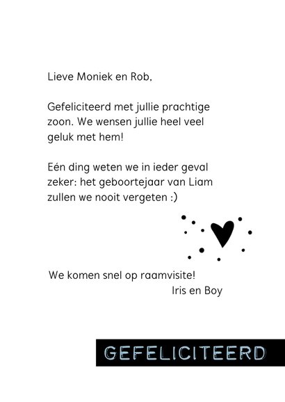 Felicitatie geboren in het historische jaar 2020 jongen 3