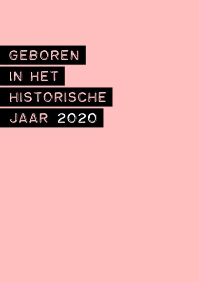Felicitatie geboren in het historische jaar 2020 meisje 2