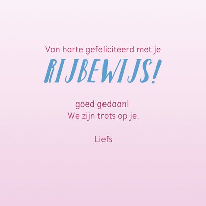 Felicitatie Gefeliciteerd met je Rijbewijs 3