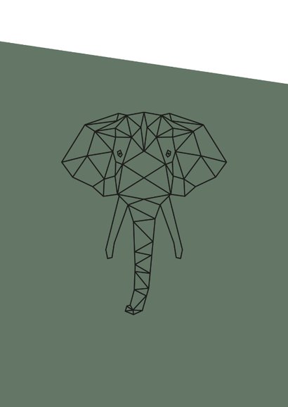 Felicitatie - Geometrische olifant 2