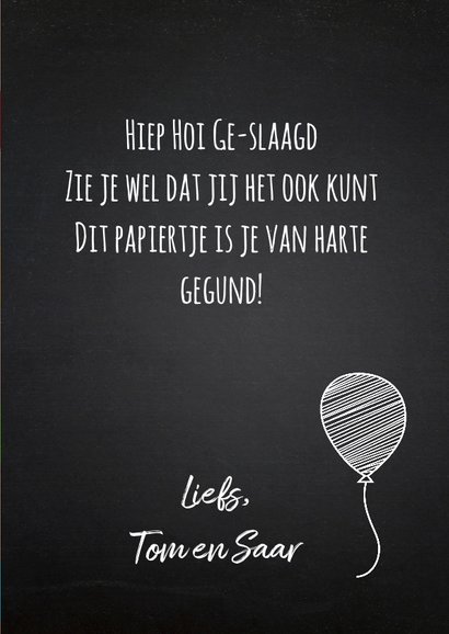 Felicitatie geslaagd stippen kraft labelprint 3