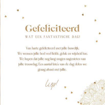 Felicitatie getrouwd fotocollage mandala hartjes 3
