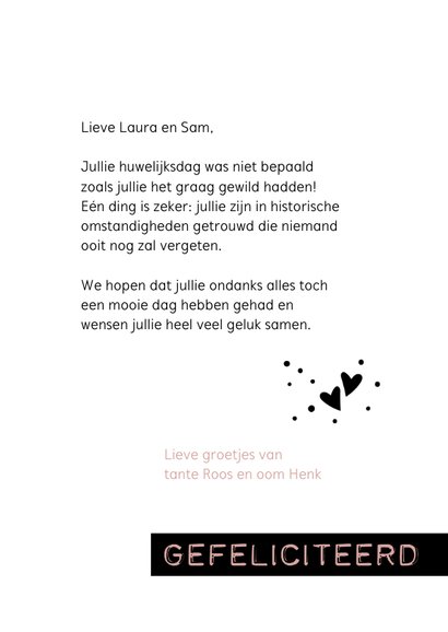 Felicitatie Getrouwd in het historische jaar 2020 3