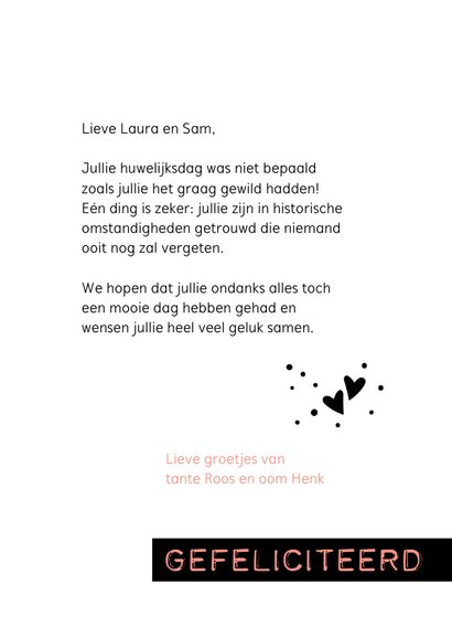 Felicitatie Getrouwd in het historische jaar 2020 3