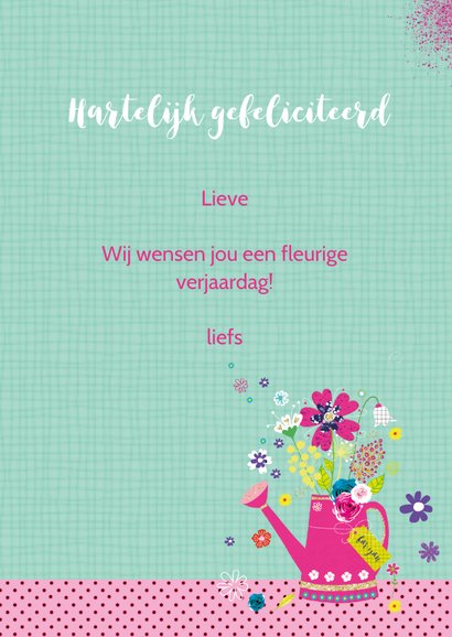 Felicitatie gieter bloemen 3