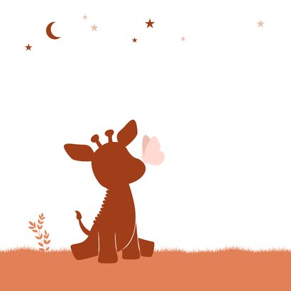 Felicitatie giraffe met vlinder 2