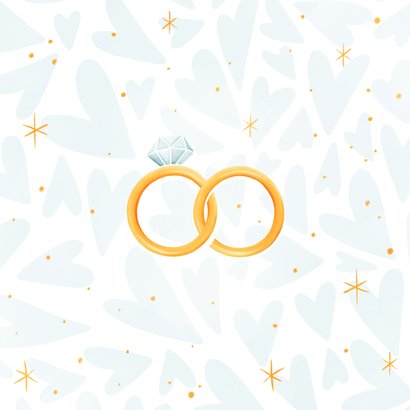 Felicitatie 'happily ever after' ringen met hartjes patroon 2