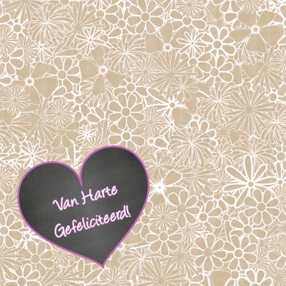Felicitatie hart bloemen trendy 2