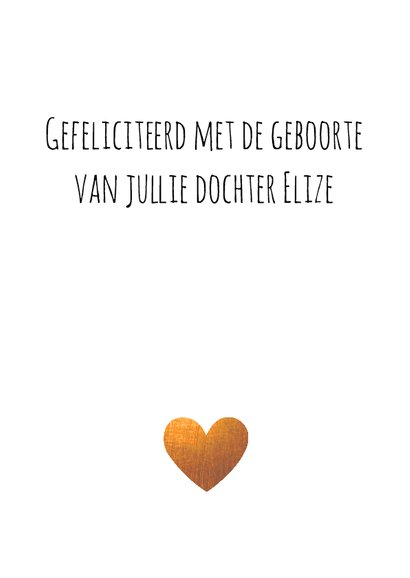 Felicitatie hart goud dochter 3