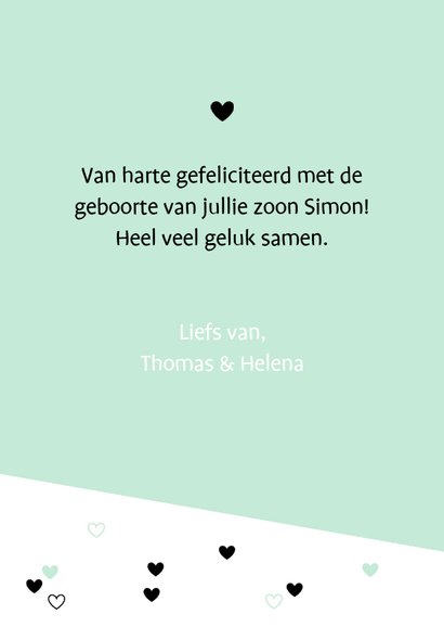 Felicitatie - Hartjes met oogjes, jongen 3