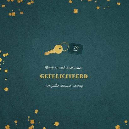 Felicitatie huis gekocht met sleutel en label 2