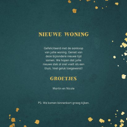 Felicitatie huis gekocht met sleutel en label 3