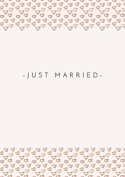 Felicitatie Huwelijk beige hartjes 2