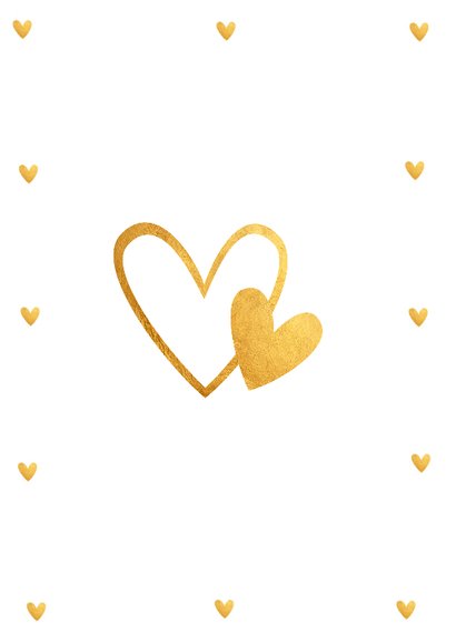 Felicitatie huwelijk gouden hartjes 2