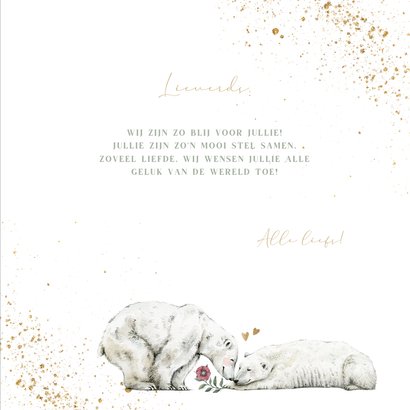 Felicitatie huwelijk met twee liefdevolle ijsberen 3