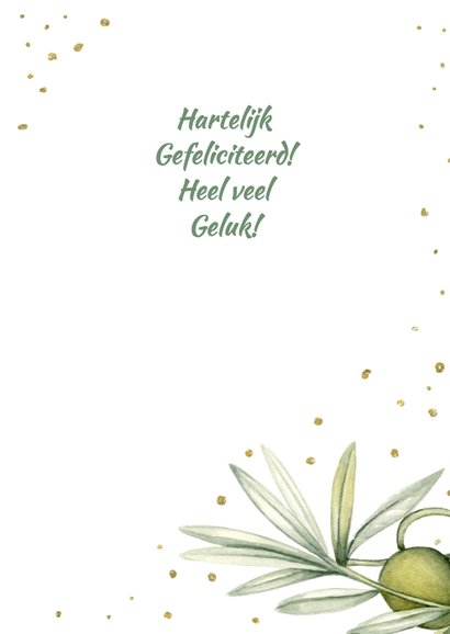Felicitatie huwelijk olijftak 3
