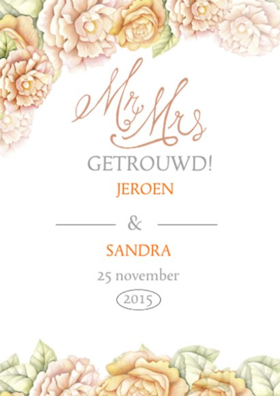 felicitatie huwelijk rozen 2