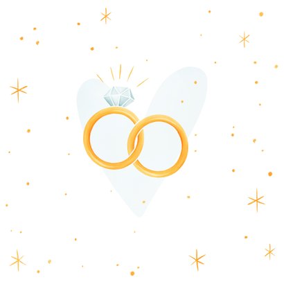 Felicitatie huwelijk woohoo ringen met hartjes 2