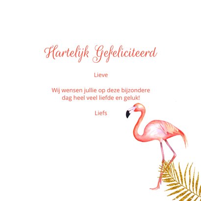 Felicitatie huwelijksjubileum flamingostel 3