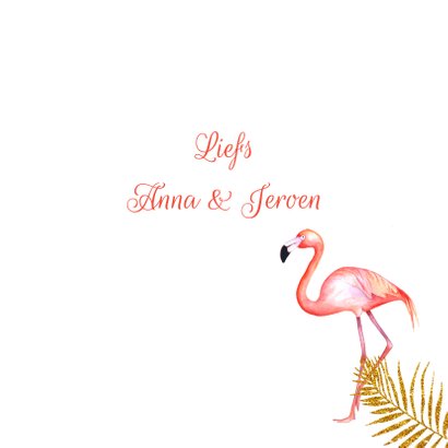 Felicitatie huwelijksjubileum flamingostel 3