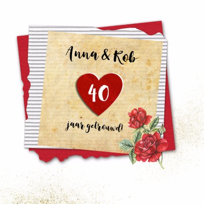 Felicitatie huwelijksjubileum roos 2