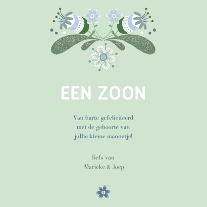 Felicitatie jongen baby groen 3