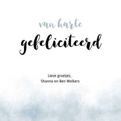 Felicitatie jongetje geboren met olifantje en waterverf 3