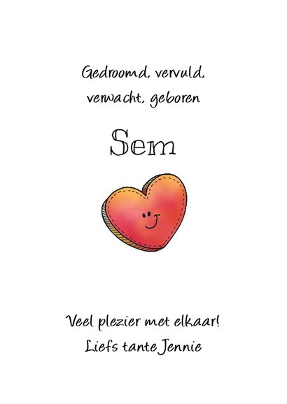Felicitatie jongetje handlettering 2