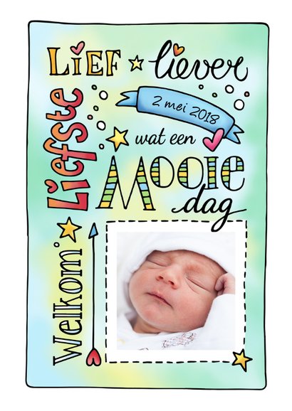 Felicitatie jongetje handlettering 3