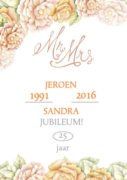 Felicitatie jubileum rozen tekst 2