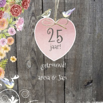 felicitatie jubileum vogels hout 2