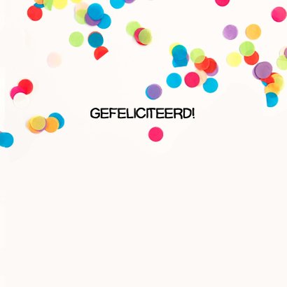 Felicitatie kaart 1 jaar confetti 3