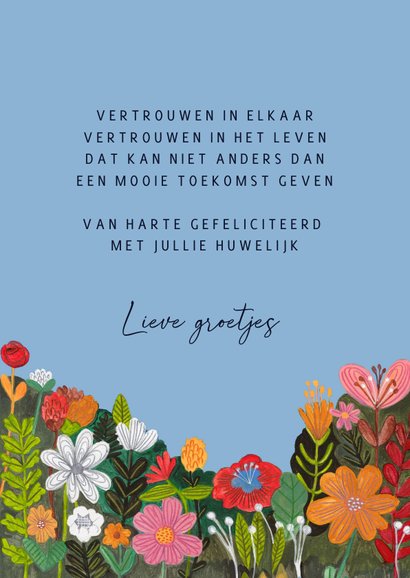 Felicitatie kaart avontuur trouwen in huwelijksbootje 3