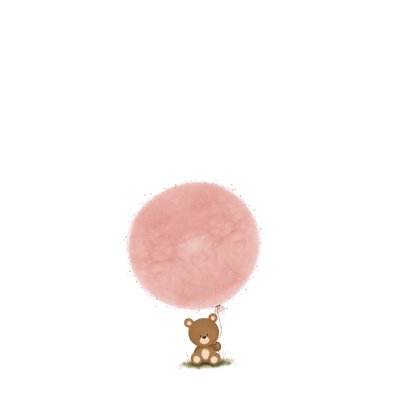 Felicitatie kaart geboorte meisje beertje met roze ballon 2
