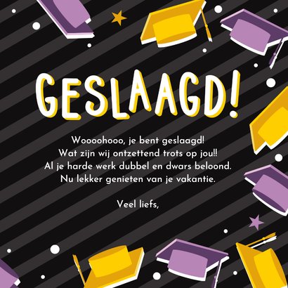 Felicitatie kaart geslaagd - You did it met geslaagd hoedjes 3