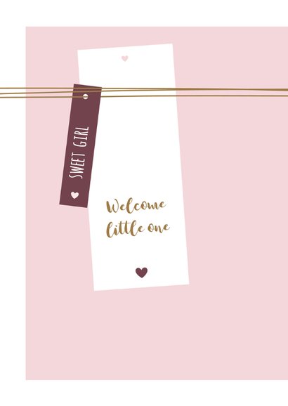 Felicitatie kaart label met lijnen en hartjes 2