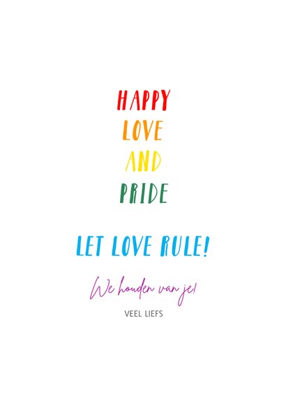 Felicitatie kaart Love Pride 3