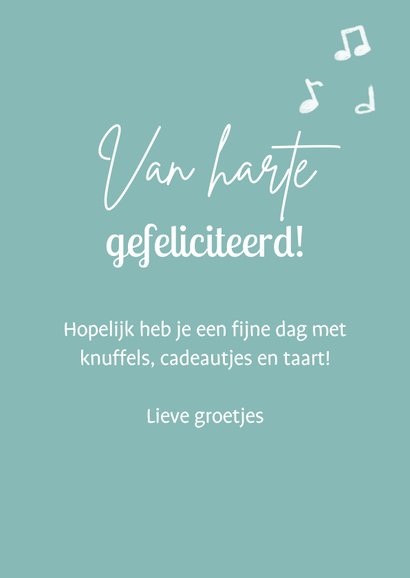 Felicitatie kaart met piano en leeftijd van het kind 3