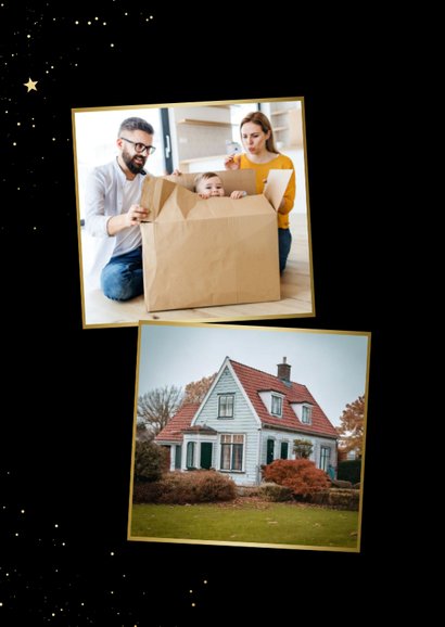 Felicitatie kaart nieuw huis kerst new year new home goud 2