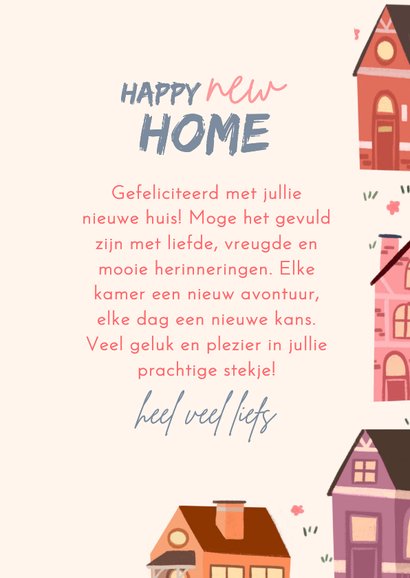 Felicitatie kaart straat vol huisjes 3