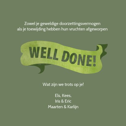 Felicitatie kaart voor het behalen van een doctoraat 3