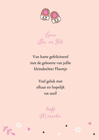 Felicitatie kleindochter babykleertjes 2 3