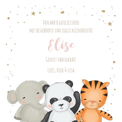 Felicitatie kleinkind - jungledieren met confetti 3