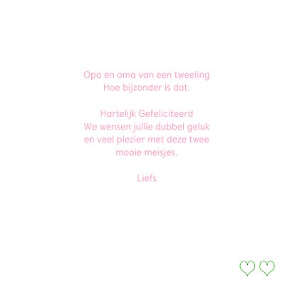 Felicitatie kleinkind tweeling meisje 3