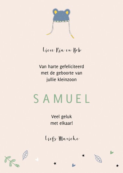 Felicitatie kleinzoon babykleertjes 3