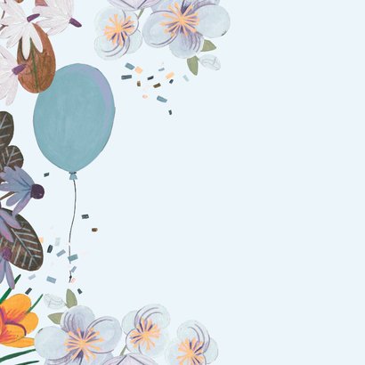  Felicitatie kleinzoon bloemen en ballonnen blauw 2
